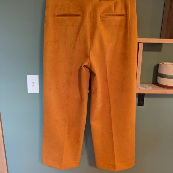 Ann Taylor Faux Suede Wide Leg Cropped Pants - Picture 2 of 7